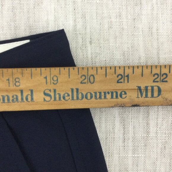 Mens Chino Shorts Size‎ 38W Navy Polyester Slash Pockets Flat Front High Rise - Picture 3 of 4